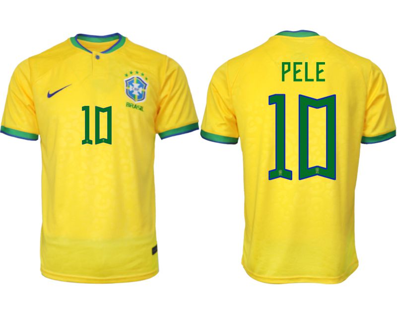 Men 2022 World Cup National Team Brazil home aaa version yellow #10 Soccer Jersey2->customized soccer jersey->Custom Jersey